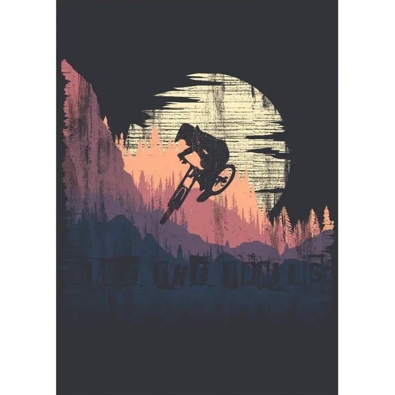 Vintage Mountain Bike Canvas Poster – Sport Wall Art Canvas Wall Art Qst E 50x70cm Unframed