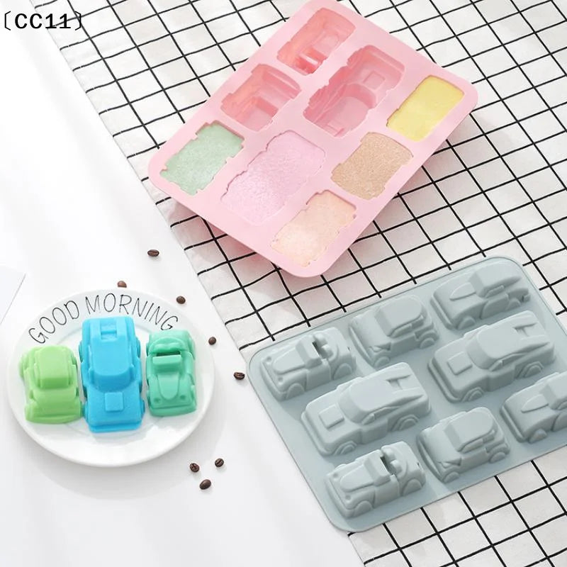 Vehicle Silicone Mold – Car & Train Crayon Making 4/6/8 Cavity Silicone Craft Mold Qme