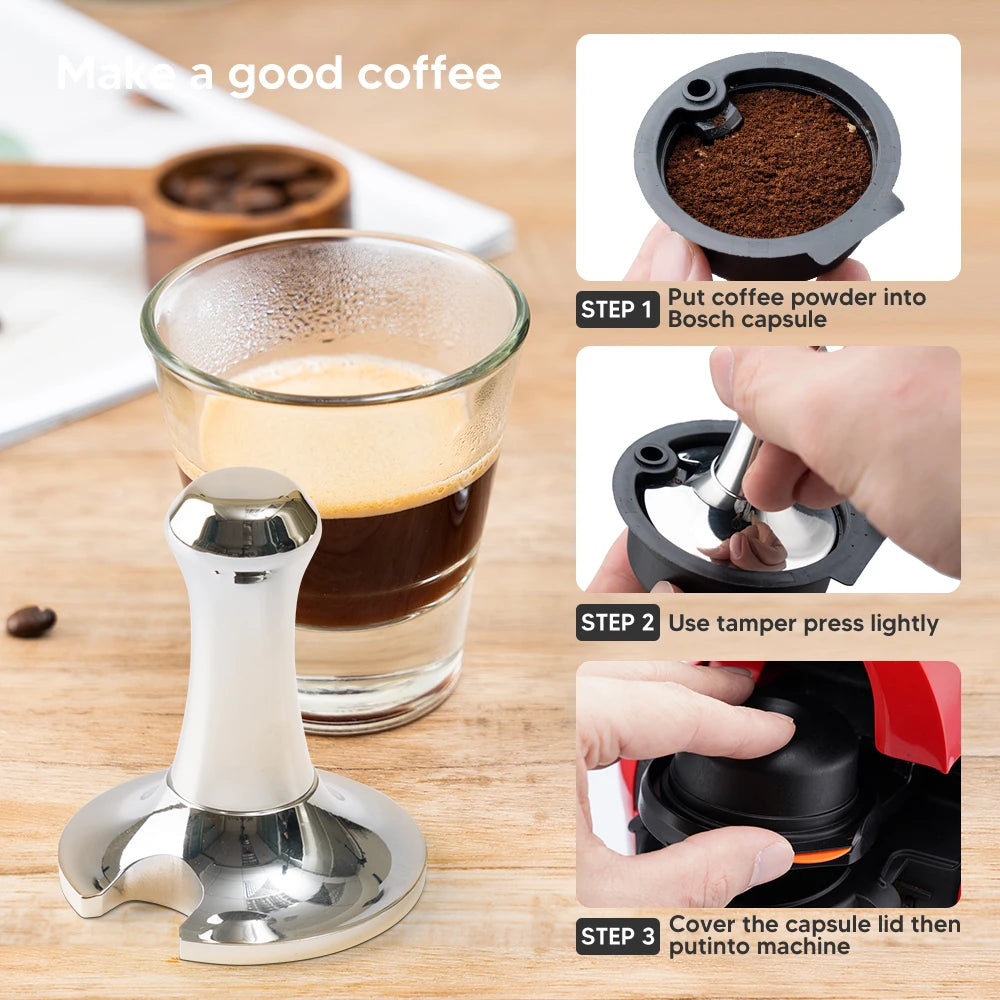 Stainless Steel Coffee Tamper for Bosch Tassimo Capsules Coffee Tamper Qst