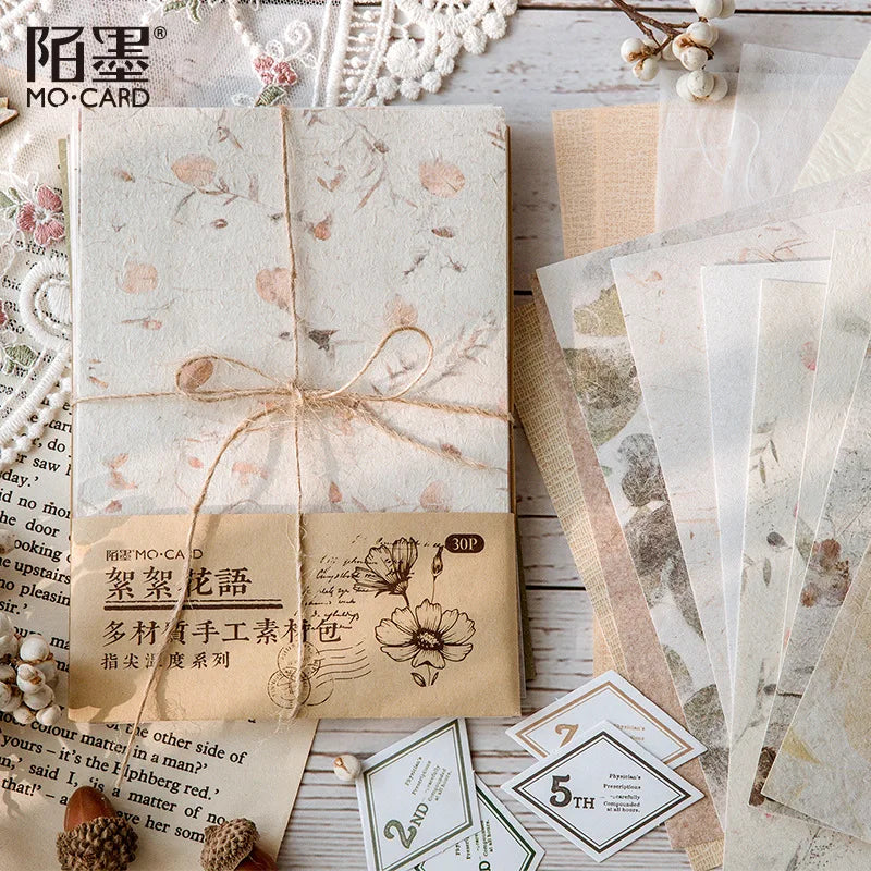 Vintage Scrapbooking Background Paper Sheets – 30 Pcs DIY Craft Craft Paper Sheets Qme