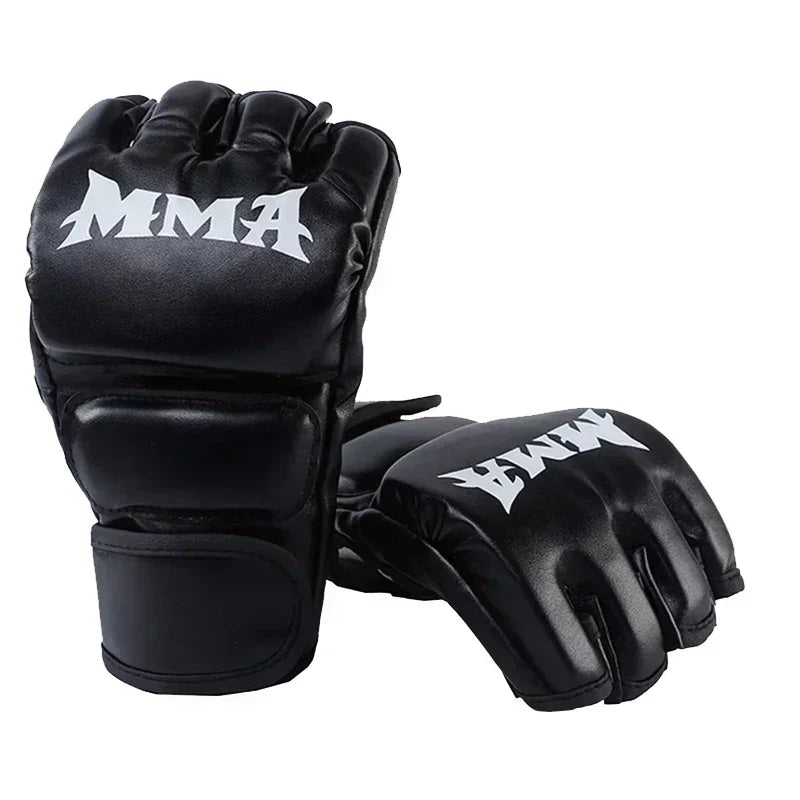 Half-Finger Leather Boxing Gloves – Adult Training Gloves Boxing Training Gloves Qme