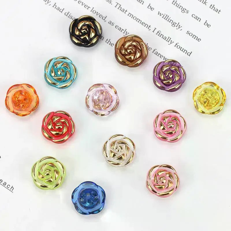 Acrylic Rose Flower Buttons 12.5mm – Sewing & DIY Crafts Craft Buttons Qme