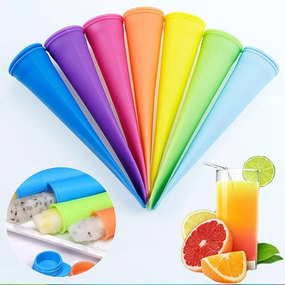 Silicone Popsicle Molds with Lid – 6-Pack DIY Ice Lolly Maker Popsicle Mold Set Qme