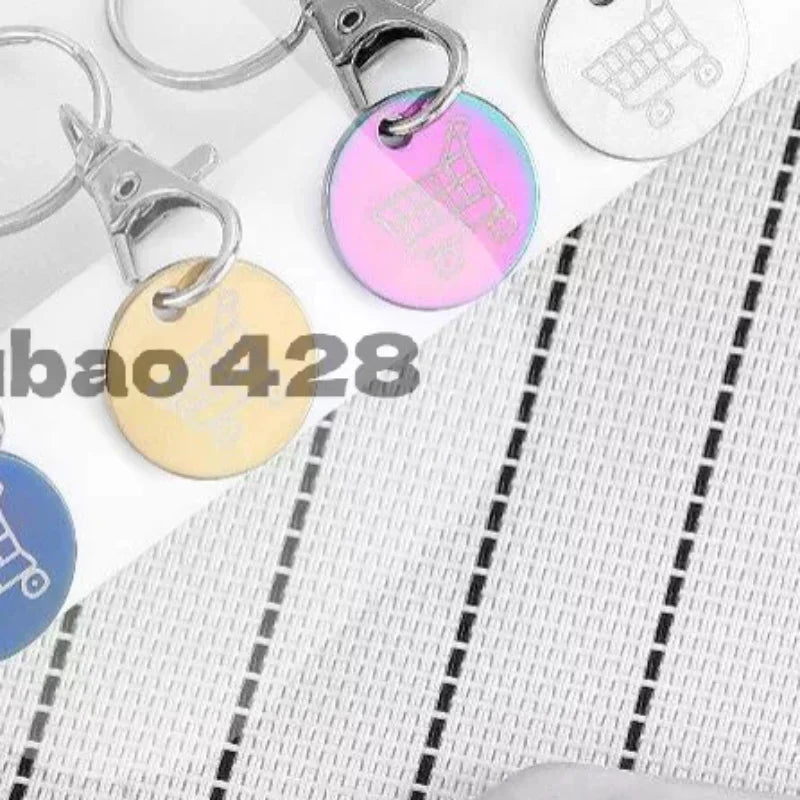 Mini Shopping Cart Token Keychain – Stainless Steel, 5 Colors Token Keychain Qme