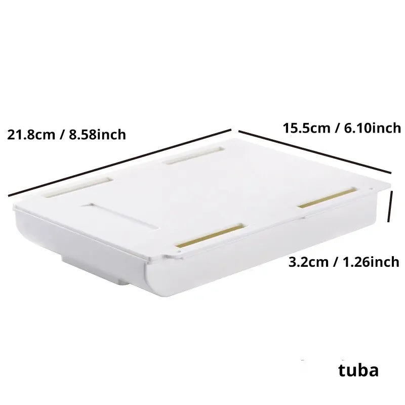 Self-Adhesive Under-Desk Drawer Storage Box – Pencil & Makeup Tray Under-Desk Drawer Organizer Qme