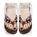 3D Skeleton Flip Flop Novelty Socks | Cotton Blend, 7 Colors Novelty Print Socks Qme F One Size