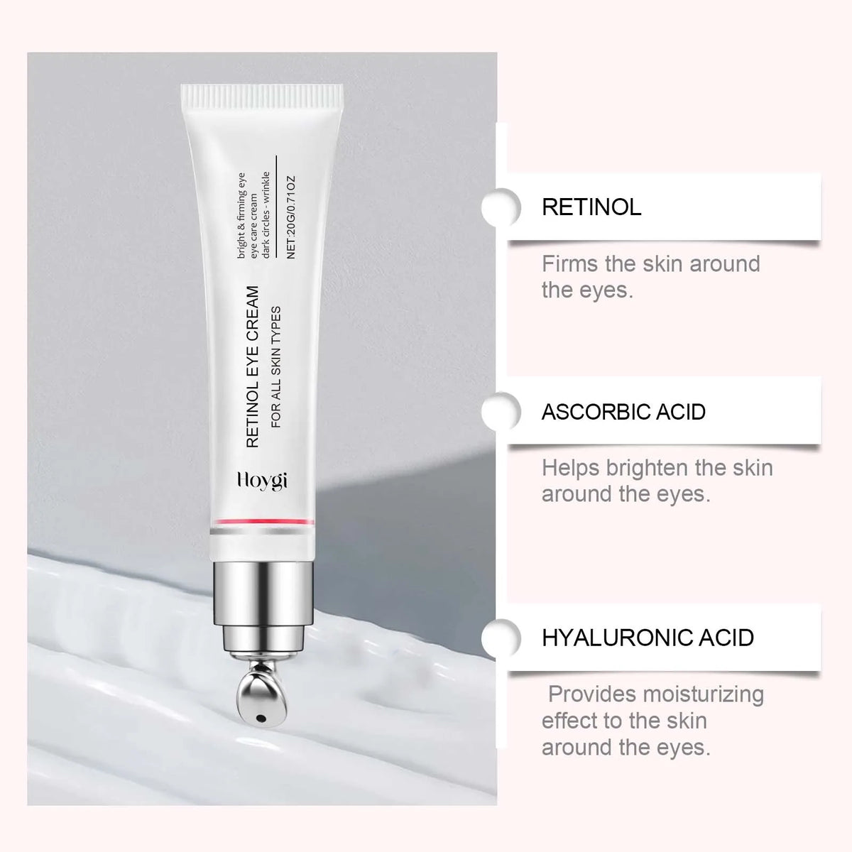 Retinol Bee Venom Peptide Firming Eye Cream | Dark Circles Eye Cream Qme