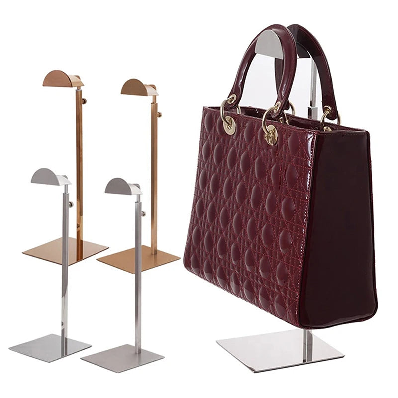 Adjustable Handbag Display Stand – Gold & Silver Purse Rack Handbag Display Stand Qst