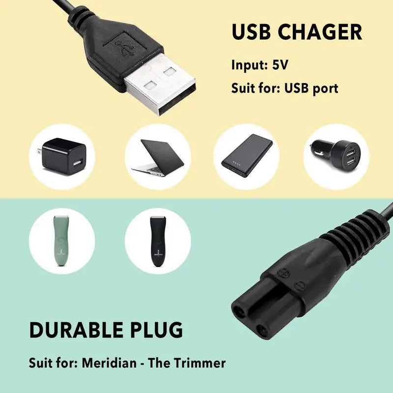 USB Charging Cable for Meridian Electric Shaver & Trimmer USB Charging Cable Qst