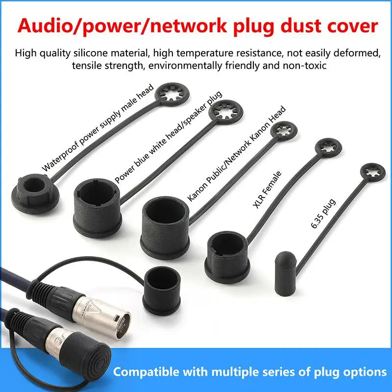Silicone Dust Cover Caps for Audio, Power & Network Plugs Silicone Port Caps Qme