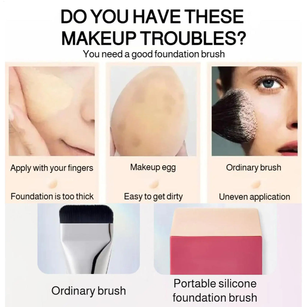 Silicone Face Applicator – Flat Head Foundation Tool Makeup Applicator Qme