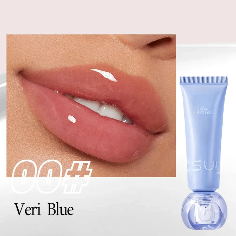 Moisturizing Jelly Lip Gloss – Waterproof & Non-Stick, 7 Shades Lip Gloss Qme 00 Veri Blue