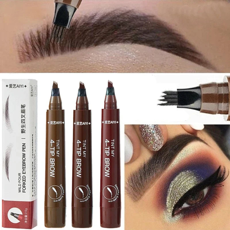 4-Pronged Eyebrow Pencil | Long-Lasting Oblique Tip | Qme Eyebrow Pencil Qme