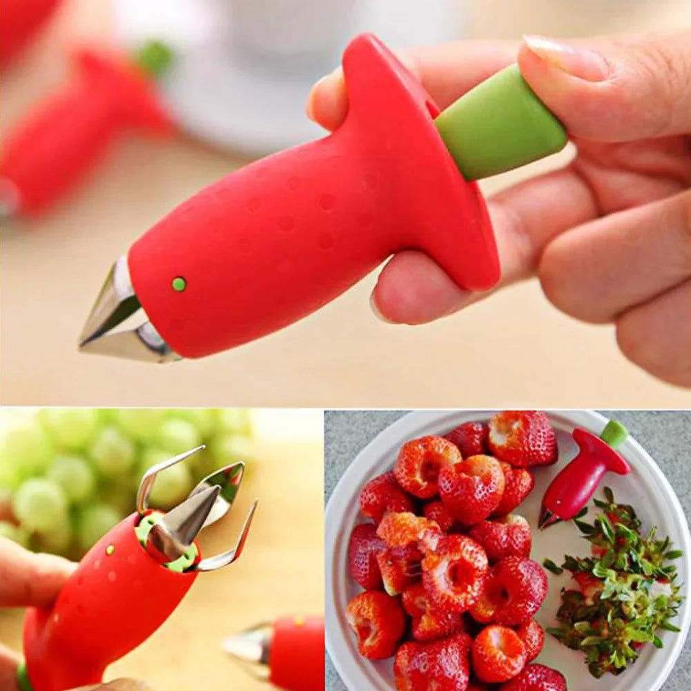 Strawberry Huller & Stem Remover – Stainless Steel Fruit Tool Fruit Prep Tool Qst