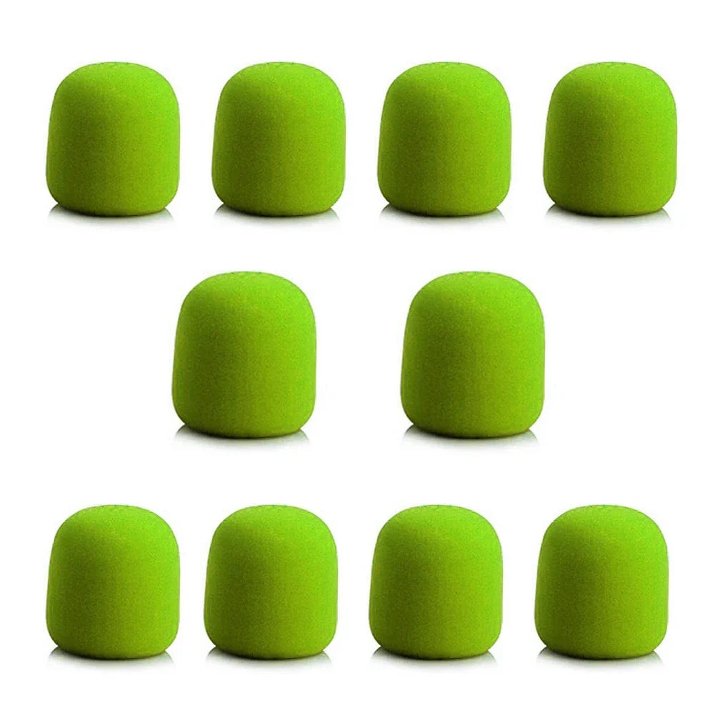Microphone Foam Windscreen Ball Cover 10-Pack – 7 Colors Microphone Windscreen Qme green
