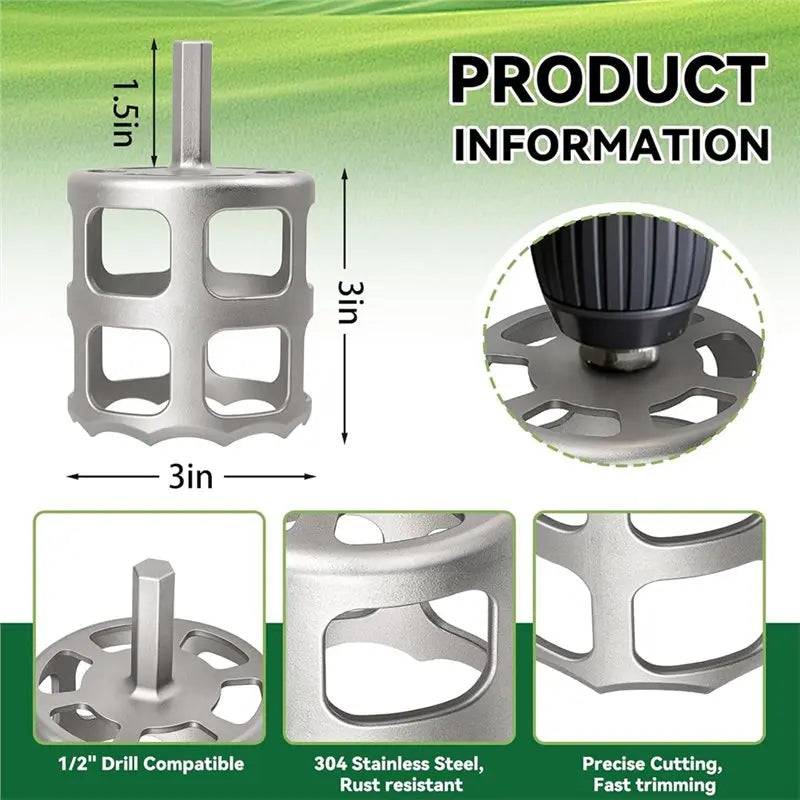 Stainless Steel Sprinkler Head Sod Cutter for Cordless Drill Sprinkler Head Cutter Qme
