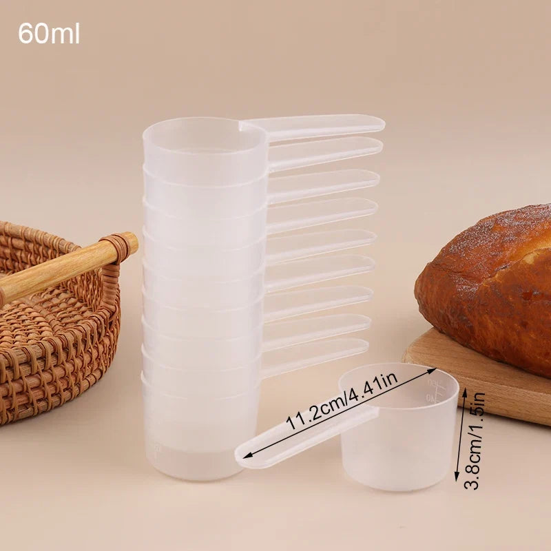 Transparent Graduated Plastic Measuring Spoons 15 25 30ml Set Measuring Spoon Set Qme 30g 60ml
