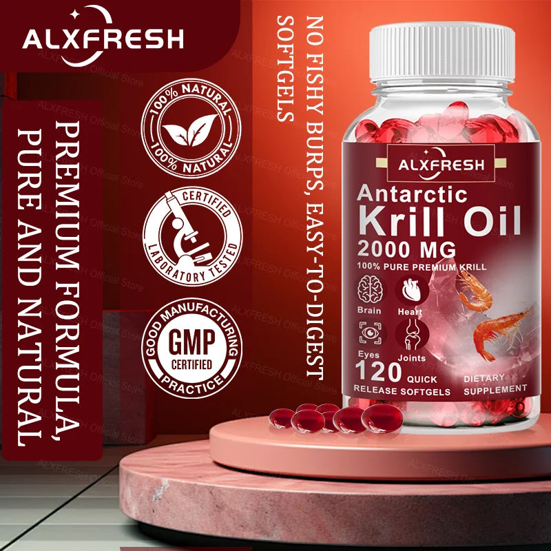 Antarctic Krill Oil 2000mg – Omega-3 EPA DHA + Astaxanthin Omega-3 Supplement Qst