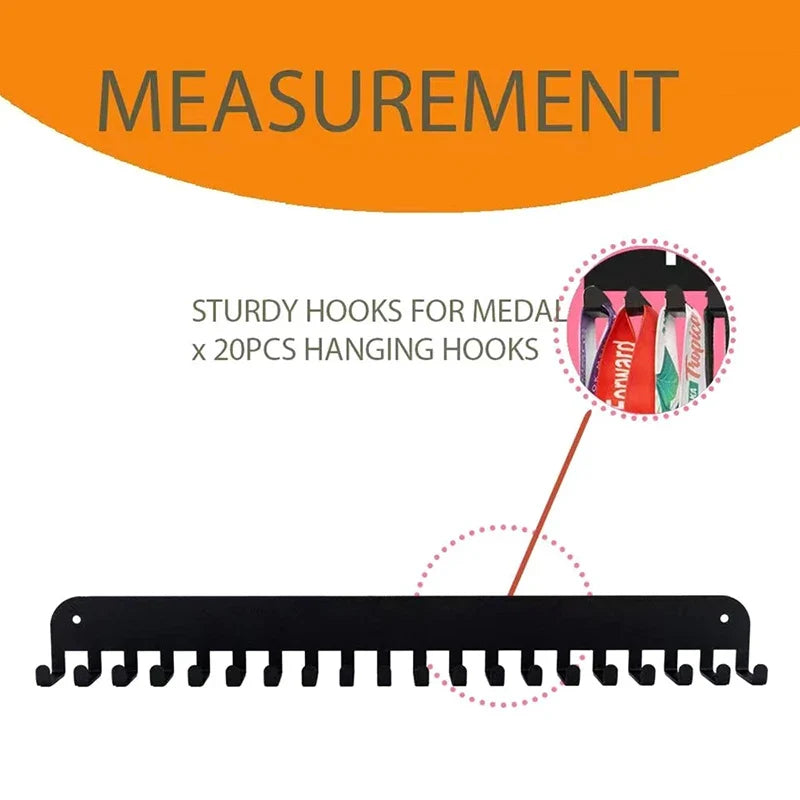 Large Metal Wall Medal Hanger Display Rack & Organizer Medal Display Rack Qme