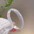 Enamel Plum Blossom Open Bangle | Chinese Floral Bracelet Enamel Cuff Bangle Qme Silver Plated