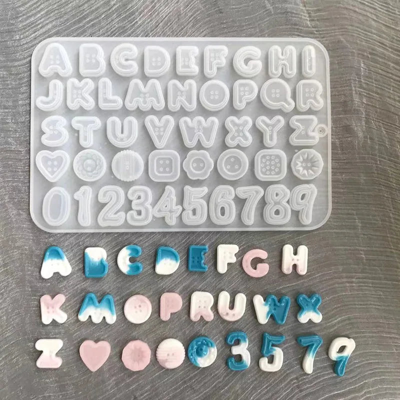 Alphabet Number Silicone Mold – Epoxy Resin DIY Keychain Resin Silicone Mold Qme