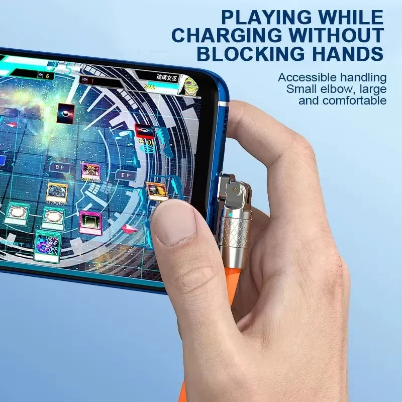 120W 6A USB-C Fast Charging Cable – Rotating Head USB-C Charging Cable Qme