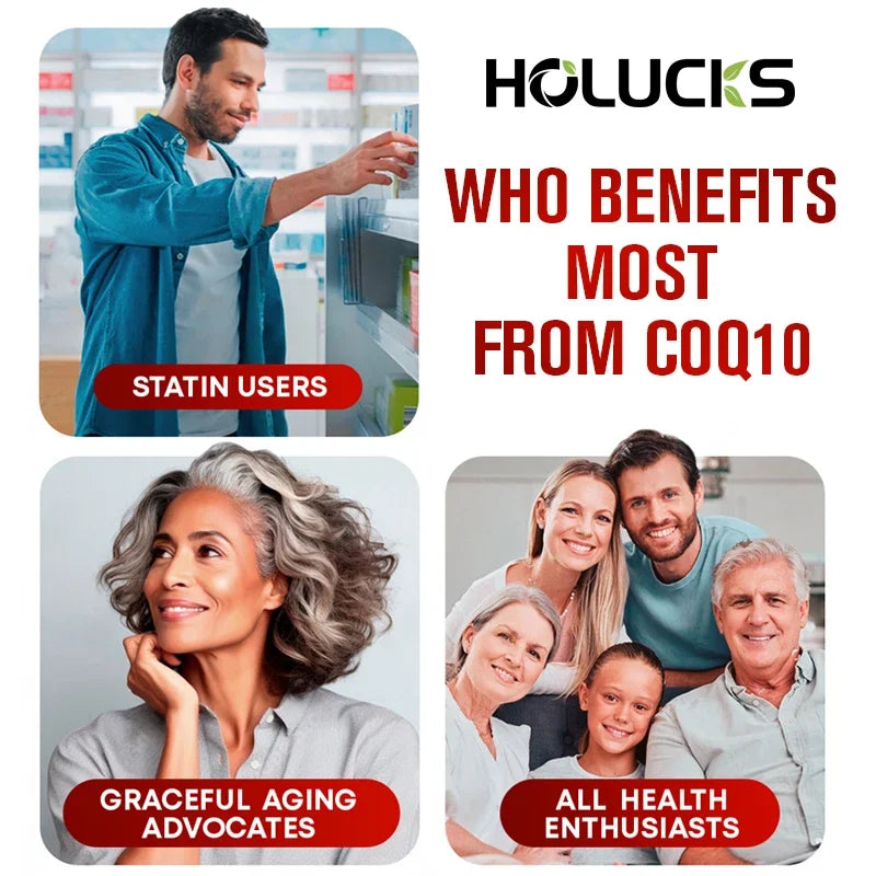 HOLUCKS CoQ10 Supplement – Energy, Antioxidant & Heart Support CoQ10 Supplement Qst