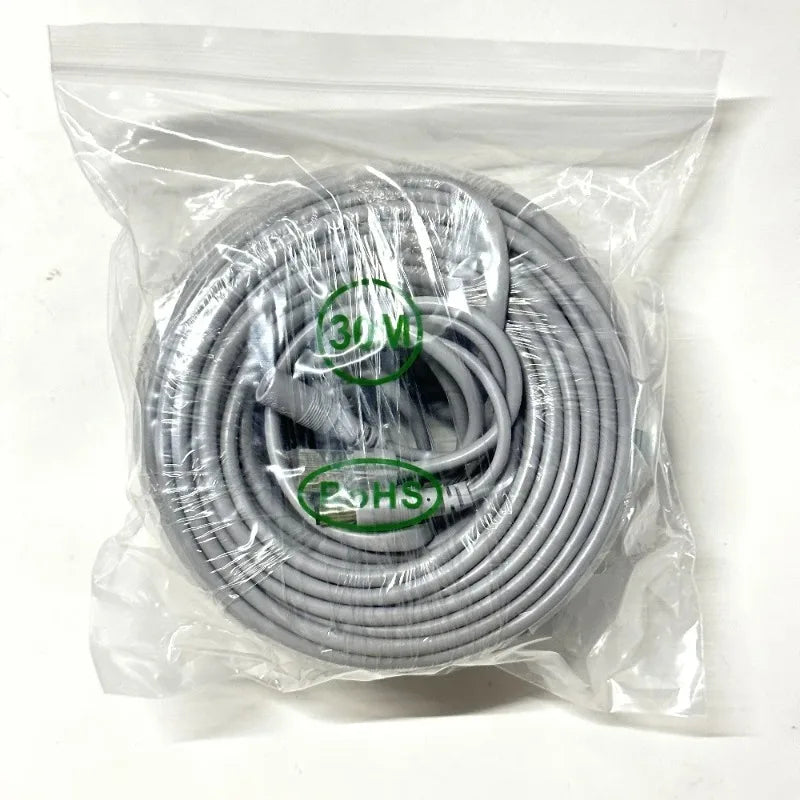 RJ45 DC 12V 2-in-1 Power LAN Cable for IP Security Cameras Security Camera Cable Qme