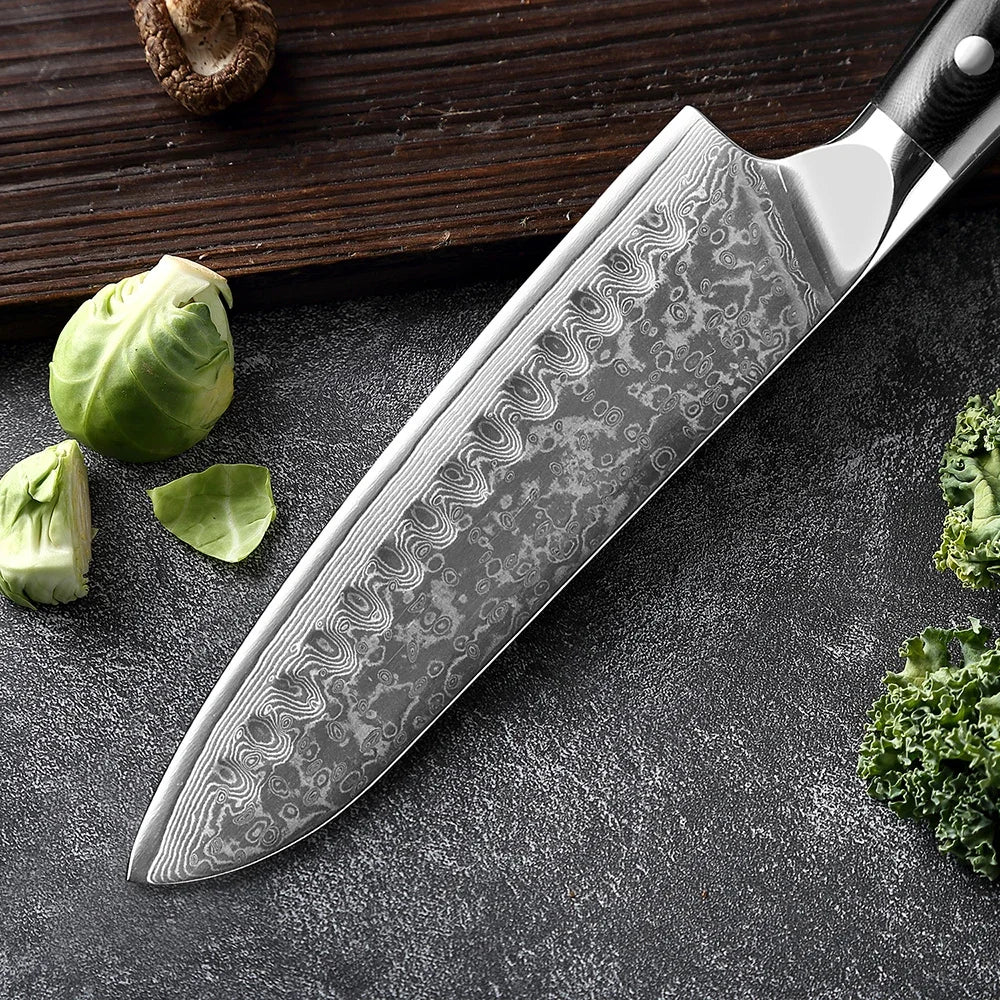Damascus Steel Kitchen Knife Set – Japanese Chef Knives 1-8 Pc Kitchen Knife Set Qst