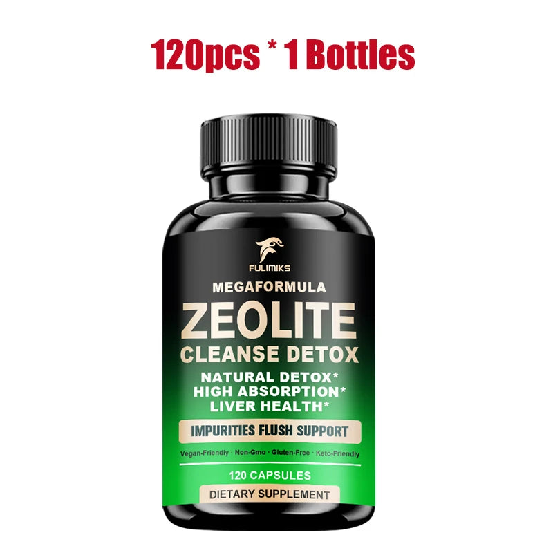 Pure Zeolite Detox Capsules – Non-GMO Cleanse & Clarity Detox Supplement Qst 120pcs