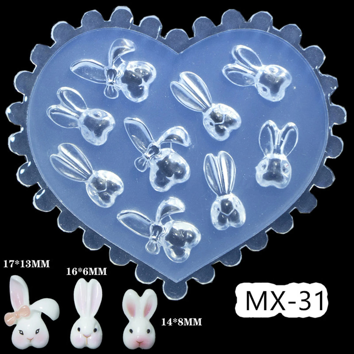 Heart Rose Butterfly Silicone Nail Art Stamping Mold – DIY Design Nail Art Mold Qst MX-31