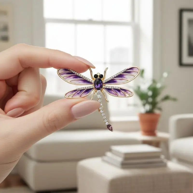 Enamel Dragonfly Brooch – Alloy Rhinestone Lapel Pin Enamel Brooch Pin Qme