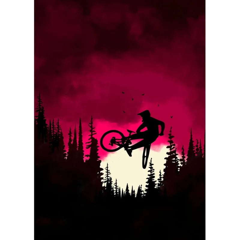 Vintage Mountain Bike Canvas Poster – Sport Wall Art Canvas Wall Art Qst G 20x30cm Unframed