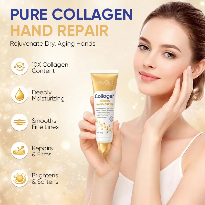 SADOER Collagen Hand Cream – Moisturizing & Brightening 30g Hand Cream Qst