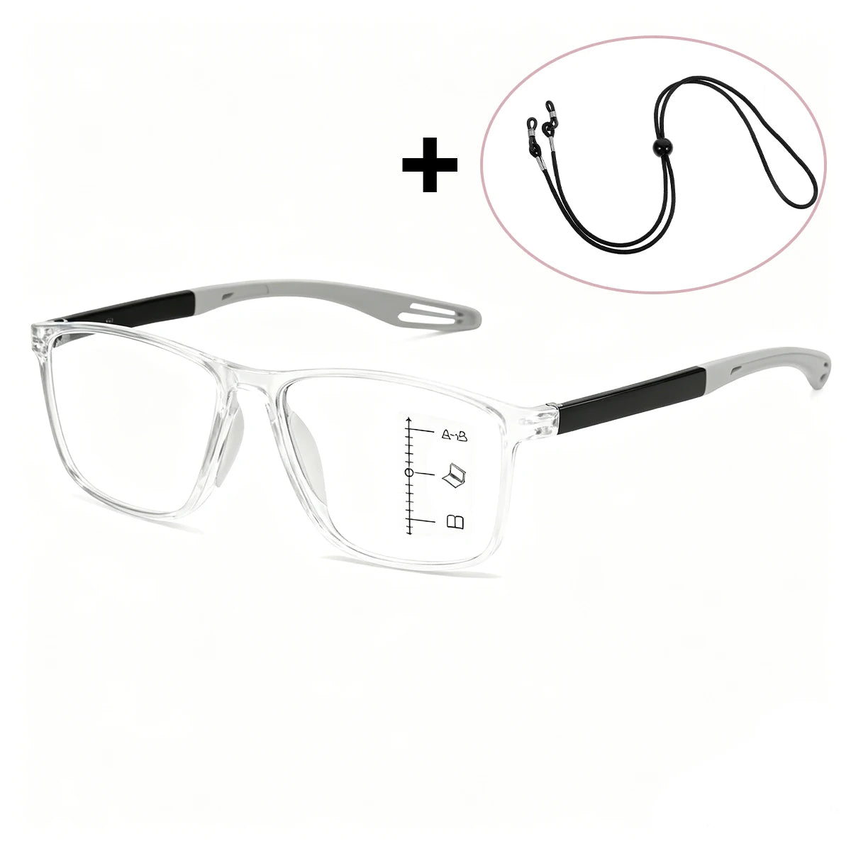 VOPHA Progressive Multifocal Reading Glasses Anti Blue Light TR90 Progressive Reading Glasses Qst Strength 250 Clear