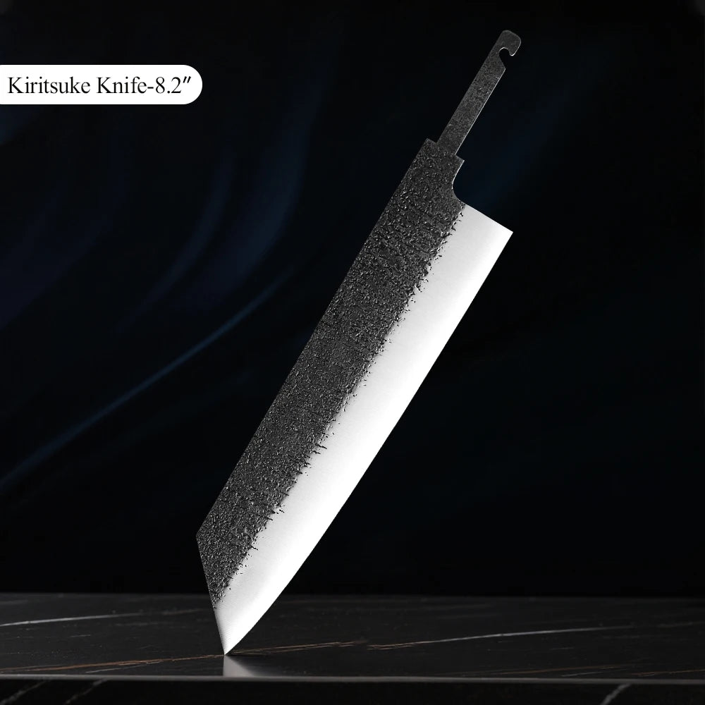 TURWHO VG10 Chef Knife Blank Blade – DIY Hand Forged Steel Knife Blank Blade Qst 8.2 inch Kiritsuke