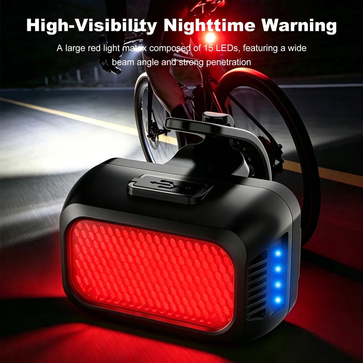 APWIKOGER USB-C LED Bike Tail Light | IPX5 Rechargeable Bicycle Tail Light Qme