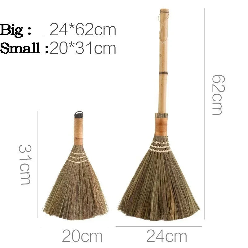 Natural Wood Broom & Dustpan Set – Floor Sweeping Cleaning Tool Floor Broom & Dustpan Qme