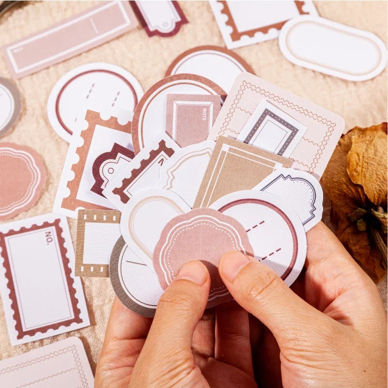 Minimalist Frame Label Stickers – Junk Journal & DIY Collage DIY Craft Stickers Qme