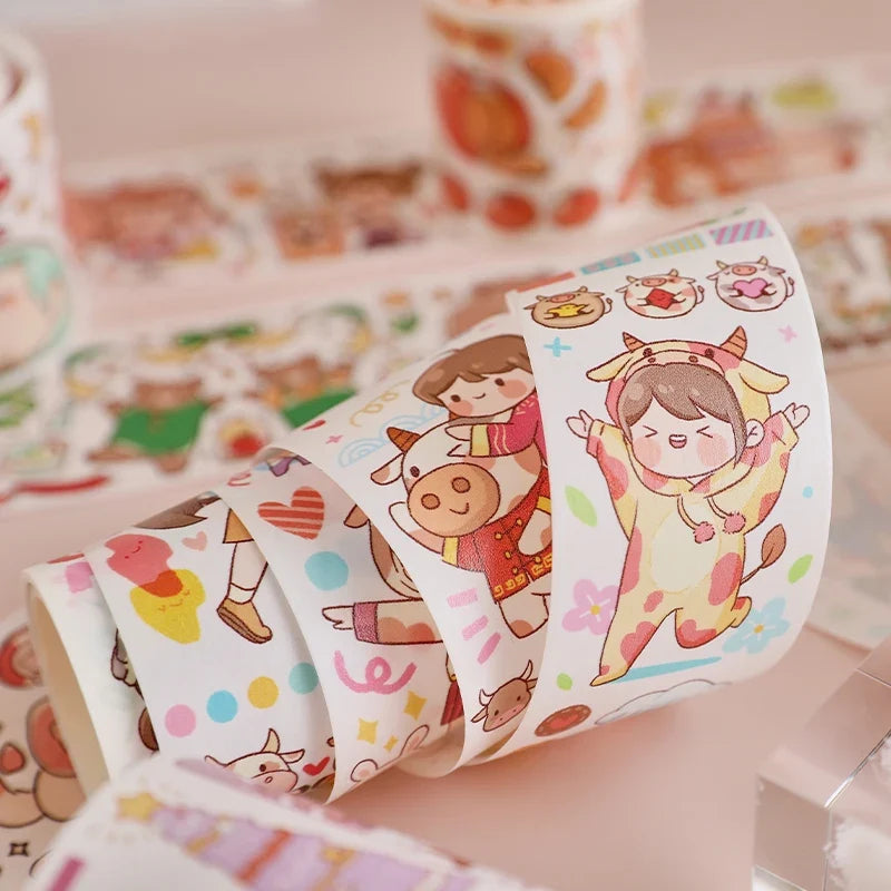 Cartoon Graffiti Washi Tape 50mm x 3m – Scrapbooking & DIY Decorative Craft Tape Qme