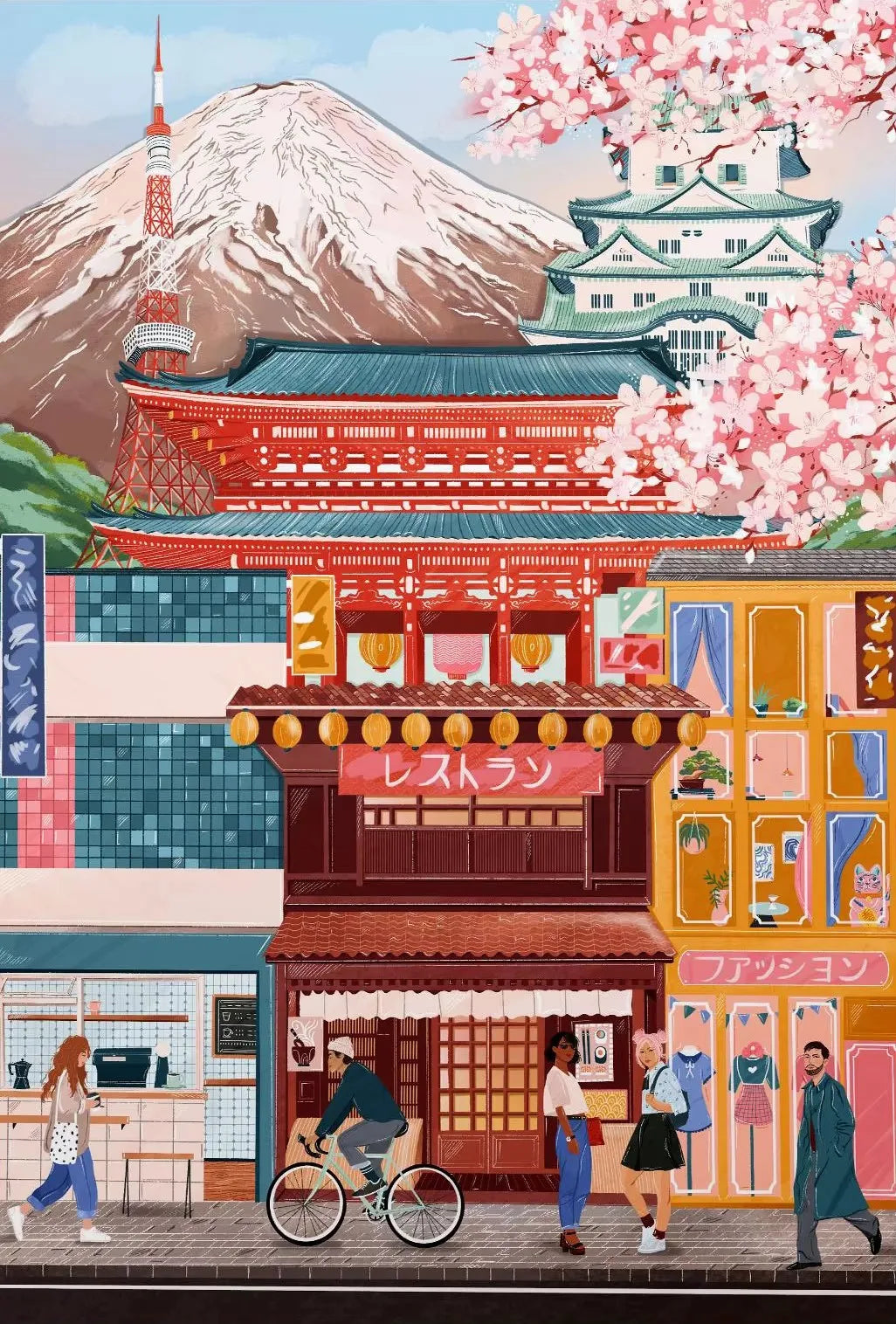 Travel Cities Canvas Wall Art – Italy Japan New York Poster Canvas Wall Art Qst SKU-06 20x30cm Unframed