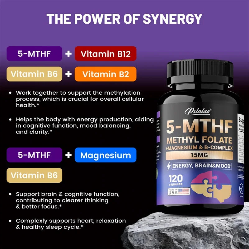 5-MTHF Methylfolate 15mg – Energy, Brain & Mood Support Methylfolate Supplement Qst