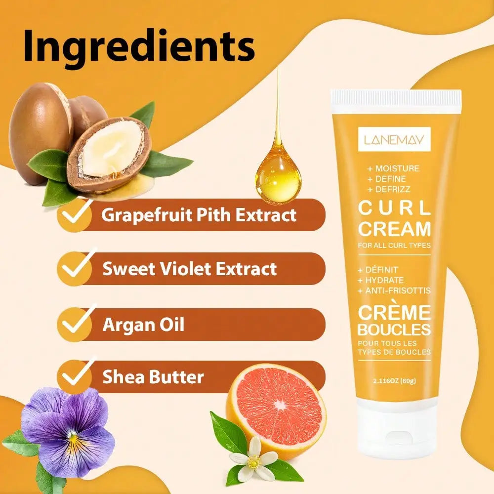 Curl Cream Leave-In Treatment – Defines & Moisturizes All Curls Curl Styling Cream Qst