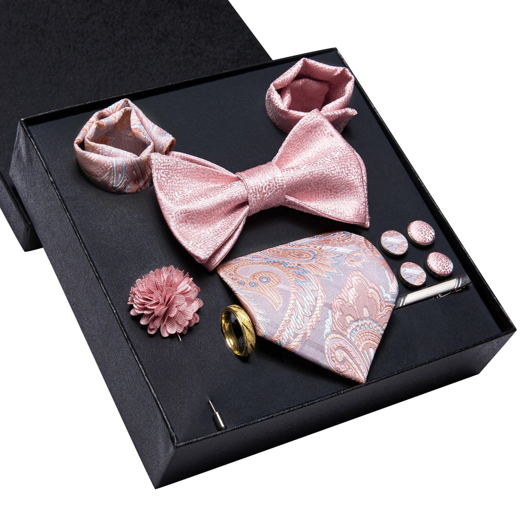Hi-Tie Paisley Jacquard Tie Handkerchief & Cufflink Gift Set Necktie Gift Set Qme N3794