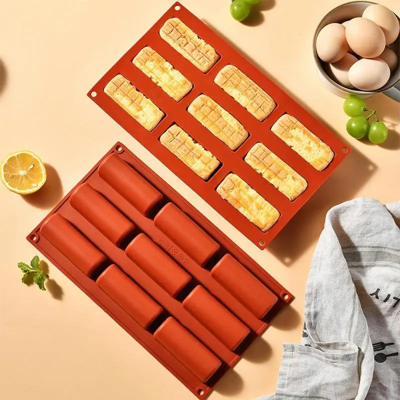 9 Cavity Deep Silicone Chocolate Bar Mold – Stuffed & Thick Silicone Baking Mold Qme