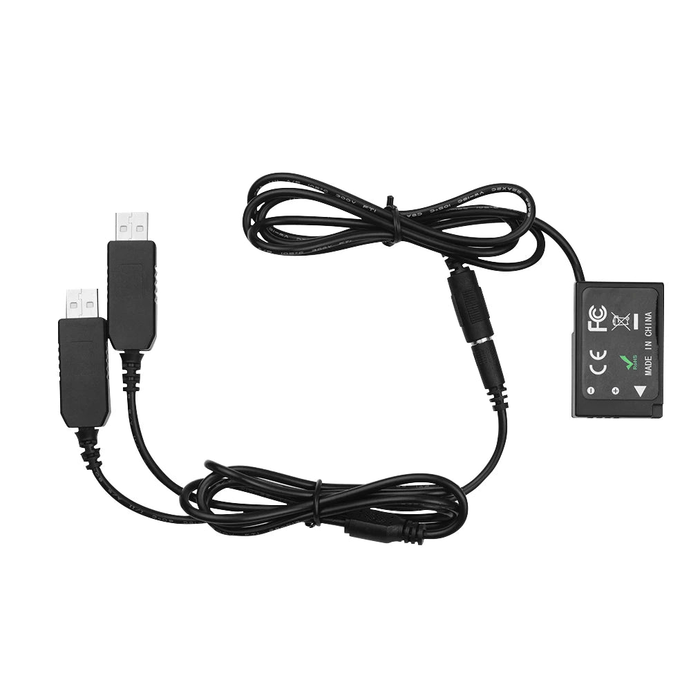 DR-E17 Dummy Battery DC Coupler – Dual USB for Canon LP-E17 Camera Power Coupler Qst