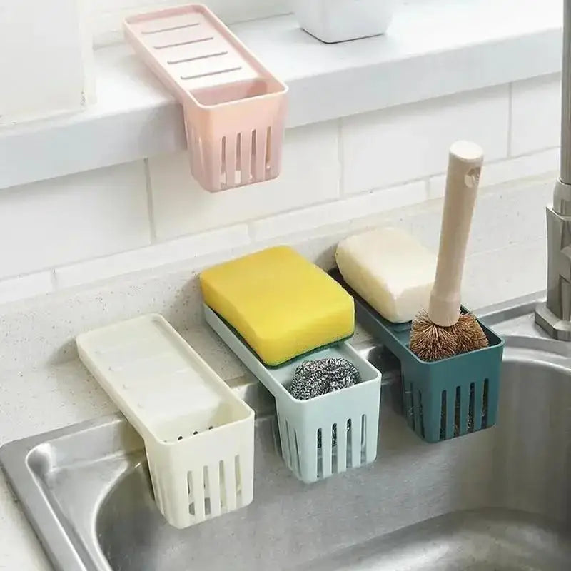Sink Shelf Suction Cup Sponge Holder & Drain Rack Sink Organizer Rack Qme