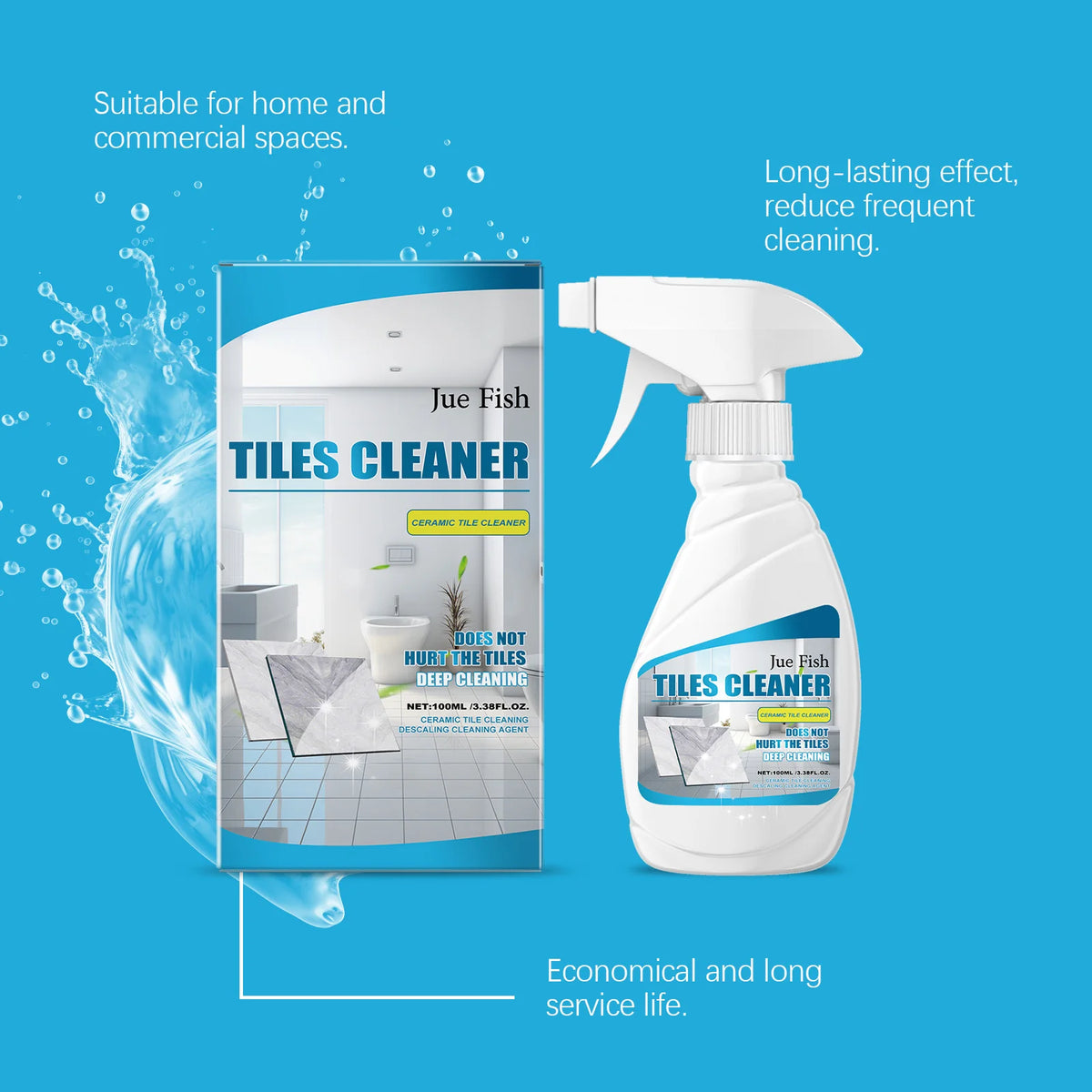 100ml Marble & Tile Cleaner Spray – Streak-Free, No Residue Tile Cleaner Spray Qst