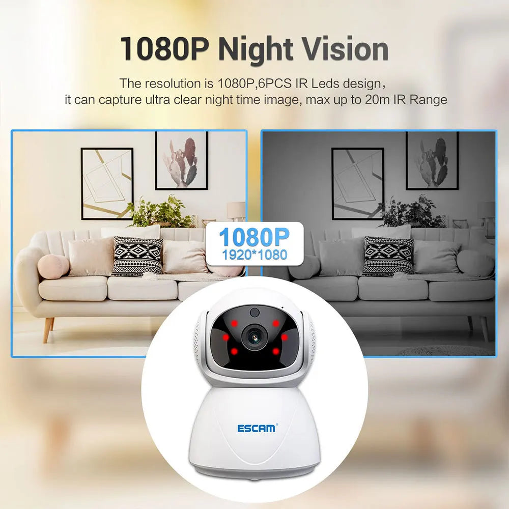 ESCAM PT201 1080P WiFi Security Camera with Night Vision WiFi Security Camera Qme