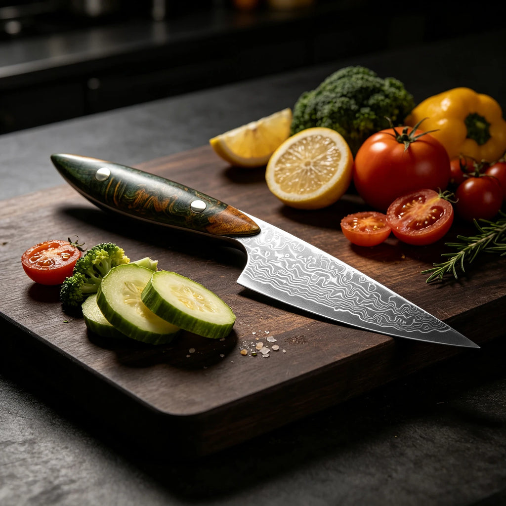 XITUO 3.5" Damascus Steel Paring Knife – Wood Handle Damascus Paring Knife Qst
